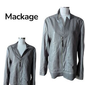 Mackage Grey Genuine Soft Leather Blazer Jacket Large